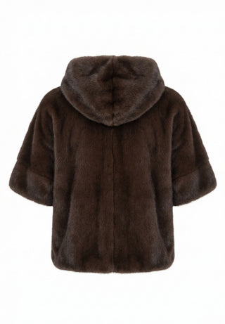 FAKE FUR JAKKE - Dark Brown