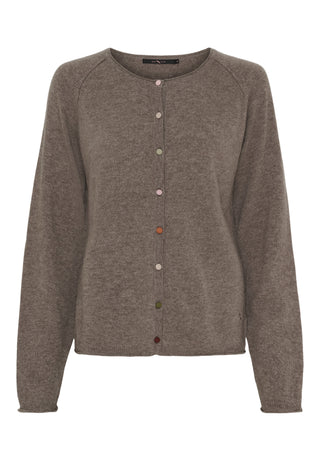 ALICE Cashmere Cardigan - Ash Brown Melange