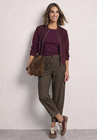 KARLIE BARREL HERRINGBONE - Black Coffee