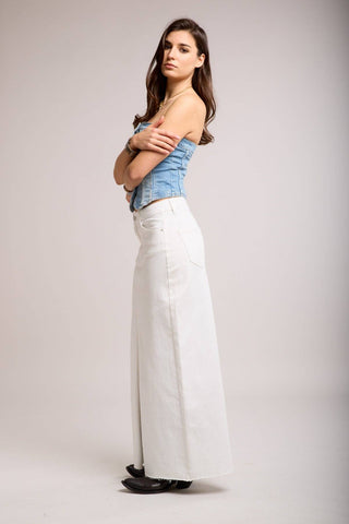 PAULINE denim nederdel med slids
