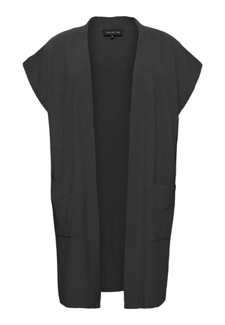 Lang CARDIGAN u/ ærmer - Black