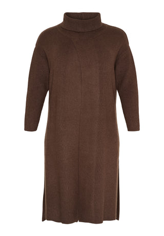 Lang cardigan-poncho - Brown Melange