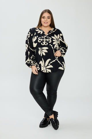 Elegant langærmet bluse