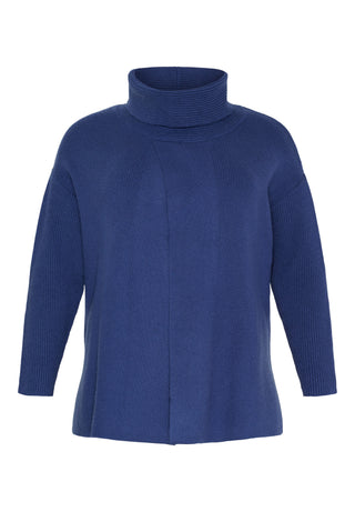 Kort cardigan-poncho - Navy Blue