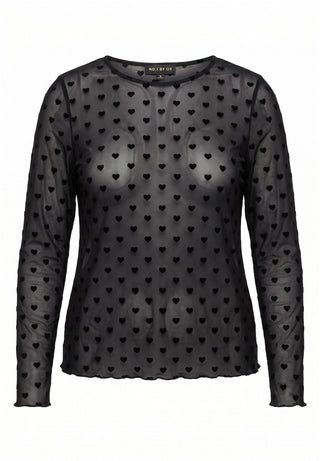MESH Bluse - Black Heart