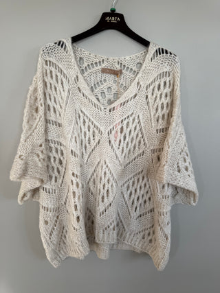 NIEVE Strik Bluse - Beige