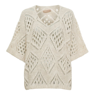 NIEVE Strik Bluse - Beige