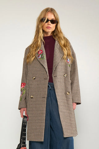 NUELANA EMBROIDERY COAT - Black Coffee
