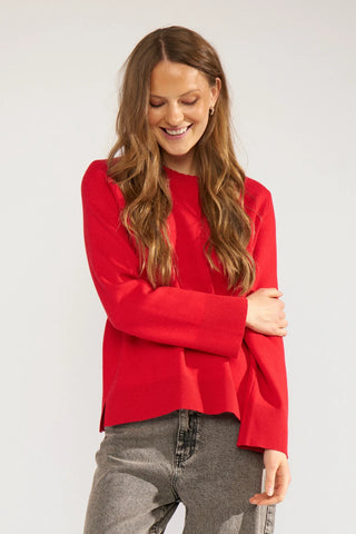NUMARTA RELAXED PULLOVER - Goji Berry