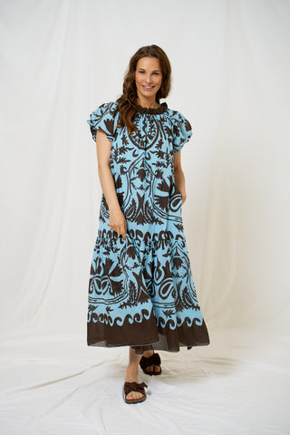 MUSE Kjole - Blue/Marrone