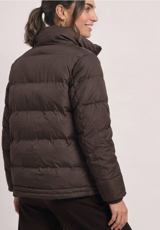SHORT PADDED dynejakke - Auburn Brown