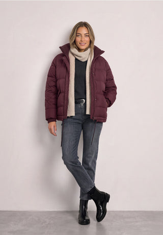 SHORT PADDED dynejakke - Rustic Rouge