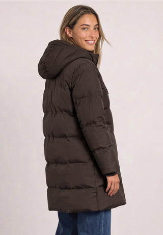 LONG PADDED dynejakke - Auburn Brown