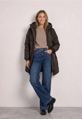 LONG PADDED dynejakke - Auburn Brown