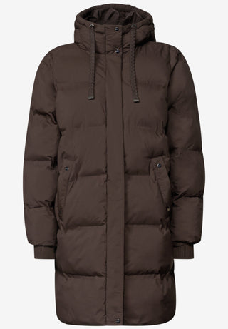 LONG PADDED dynejakke - Auburn Brown