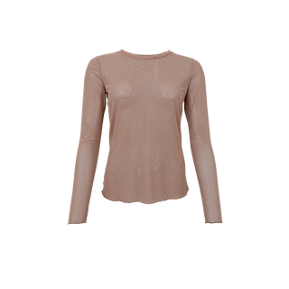ALEXIS mesh bluse med sten - latte