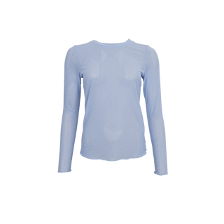 ALEXIS mesh bluse med sten - lys blå
