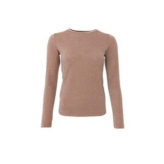 FAYE Lurex Bluse - Golden taupe