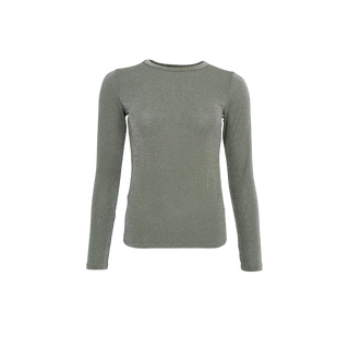 FAYE Lurex Bluse - Olive