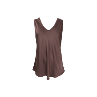 MABEL DOUBLE V-NECK TOP - Coffee