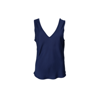 MABEL DOUBLE V-NECK TOP - Dark Blue