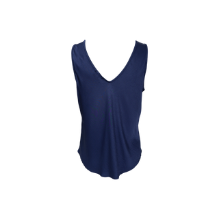 MABEL DOUBLE V-NECK TOP - Dark Blue