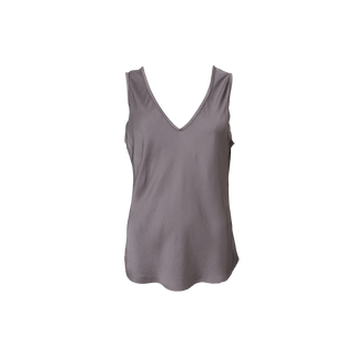 MABEL DOUBLE V-NECK TOP - Taupe