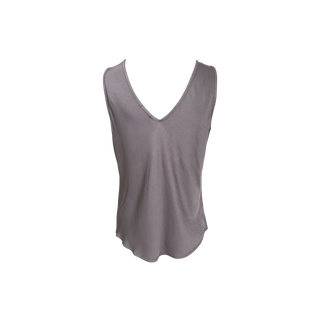 MABEL DOUBLE V-NECK TOP - Taupe