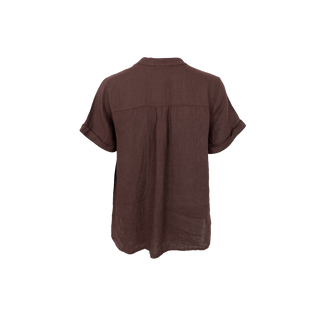 MELINA Hør Bluse - Coffee