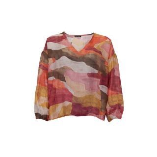 ZELLA SHEER Bluse - Burnt Wine