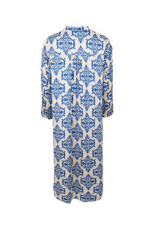 ZENTHA kjole - White Blue print