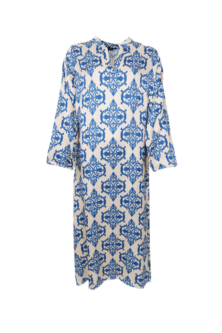 ZENTHA kjole - White Blue print