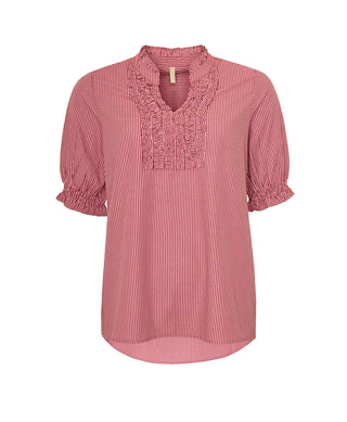 DAMIE bluse med rød strib