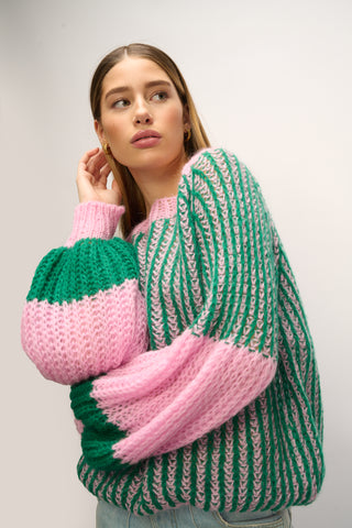 LIANA KNIT Sweater - Green Bubblegum