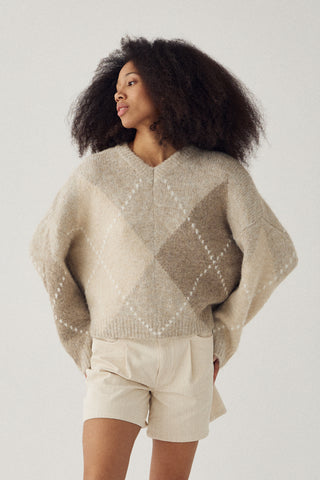LAI KNIT sweater - Beige Mix