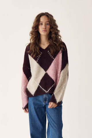 LAI KNIT sweater - Wine Mix
