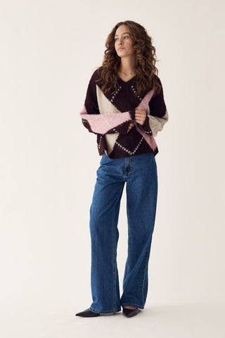 LAI KNIT sweater - Wine Mix