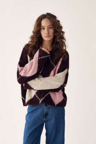 LAI KNIT sweater - Wine Mix