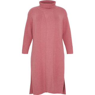 Lang cardigan-poncho i støvet pink
