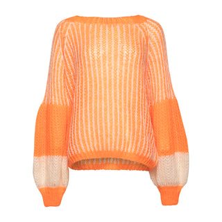 LIANA KNIT Sweater - Orange / White