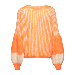 LIANA KNIT Sweater - Orange / White