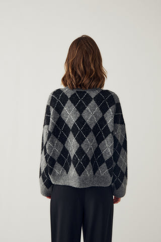 LAI KNIT sweater - Black Grey Mix