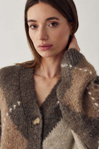 LAIANA KNIT cardigan - Ash Brown Mix