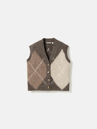 LAIANA KNIT Vest - Ash Brown Mix