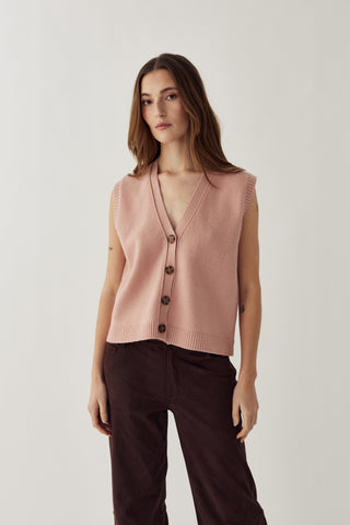 MARILYNN KNIT vest - Blush Pink