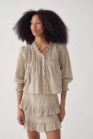 MARIN Bluse - Grey Ivory