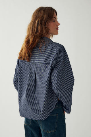 MARLON C Skjorte - Davy Navy Check