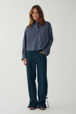 MARLON C Skjorte - Davy Navy Check