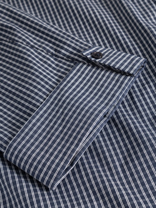 MARLON C Skjorte - Davy Navy Check