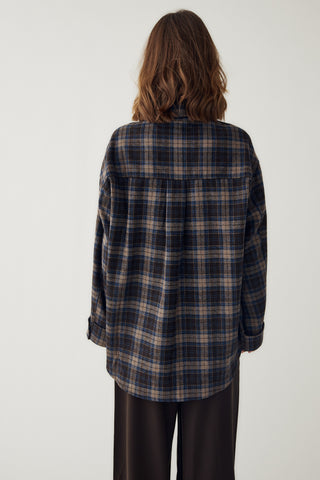 MARLON Skjorte - Brown Blue Check